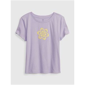 Světle fialové holčičí bavlněné tričko s potiskem GAP obraz
