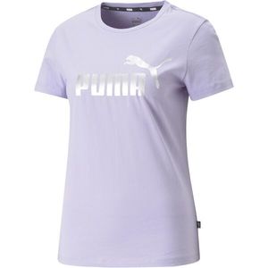 Puma ESSENTIALS+ METALLIC LOGO TEE Dámské tričko, fialová, velikost obraz