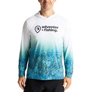 ADVENTER & FISHING UV HOODED Pánské funkční UV tričko, světle modrá, velikost obraz