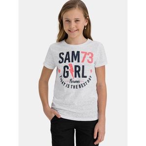 Bílé holčičí tričko s potiskem SAM 73 obraz