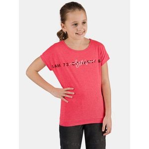 Tmavě růžové holčičí tričko s potiskem SAM 73 obraz
