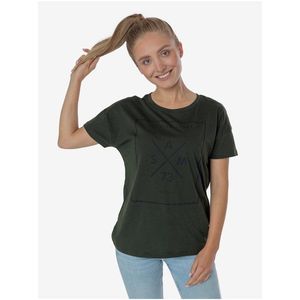 Tmavě zelené dámské tričko s potiskem SAM 73 obraz