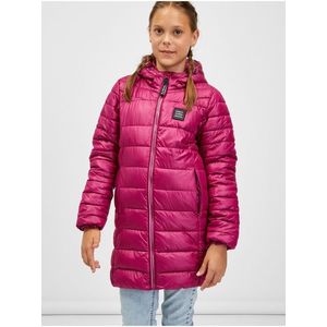 Tmavě růžový holčičí prošívaný kabát s kapucí SAM 73 Nadine obraz