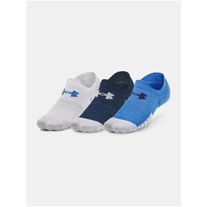 Sada tří párů sportovních ponožek v bílé, tmavě modré a modré barvě Under Armour Heatgear obraz