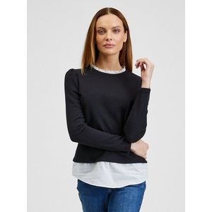 Černý dámský svetr s košilovou vsadkou ORSAY obraz