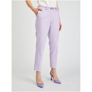 Světle fialové dámské zkrácené kalhoty s páskem ORSAY obraz