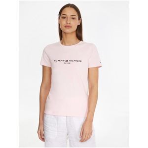 Světle růžové dámské tričko Tommy Hilfiger obraz