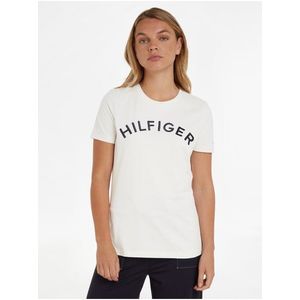 Krémové dámské tričko Tommy Hilfiger obraz