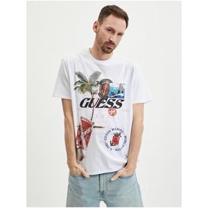 Bílé pánské tričko Guess Nautica Collage obraz