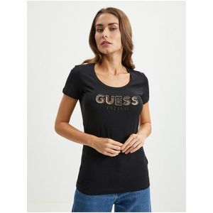 Černé dámské tričko Guess obraz