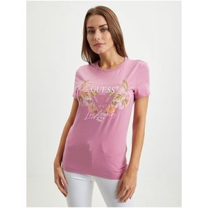 Růžové dámské tričko Guess obraz