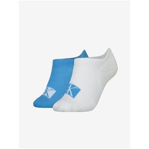 Sada dvou párů dámských ponožek v bílé a modré barvě Calvin Klein Jeans obraz