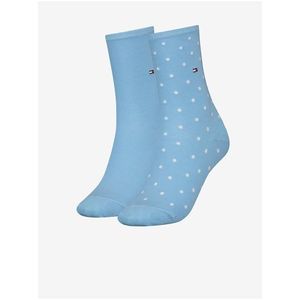 Sada dvou párů dámských ponožek v modré barvě Tommy Hilfiger Underwear obraz