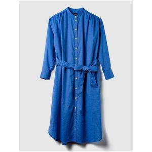 Modré dámské košilové midi šaty GAP obraz