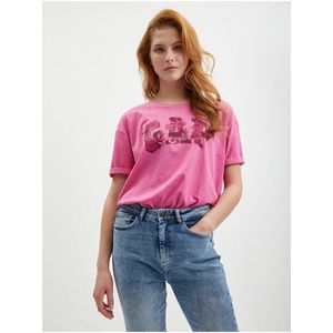 Růžové dámské tričko logem GAP obraz