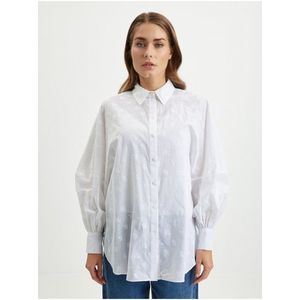 Bílá dámská vzorovaná košile KARL LAGERFELD obraz