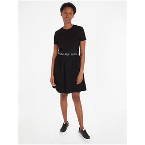 Černé dámské šaty Calvin Klein Jeans obraz