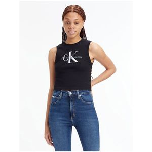 Černé dámské crop top tílko Calvin Klein Jeans obraz