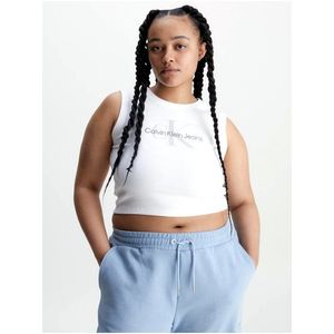 Bílé dámské crop top tílko Calvin Klein Jeans obraz