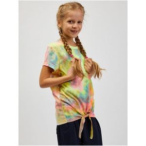 Tyrkysovo-žluté holčičí vzorované tričko SAM73 Auriga obraz