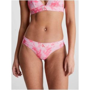 Růžový dámský spodní díl plavek Calvin Klein Underwear Authentic Bikini Print obraz