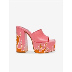 Růžovo-oranžové dámské pantofle na podpatku Steve Madden obraz
