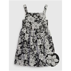 Černé holčičí šaty květované šaty GAP obraz