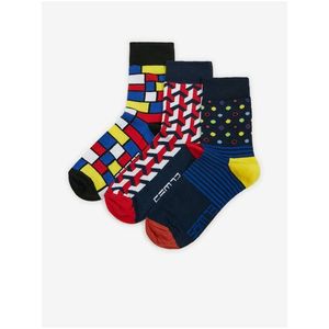 Sada tří párů vzorovaných ponožek v černé barvě SAM 73 obraz