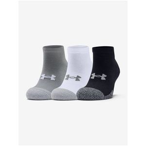 Sada tří párů unisex ponožek v šedé bílé a černé barvě Under Armour obraz