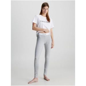 Šedé legíny s bílou širokou gumou Legging Pant Calvin Klein Jeans obraz
