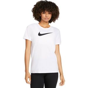 Nike NK DF TEE SWOOSH Dámské tričko, bílá, velikost XL obraz