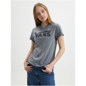 Šedé dámské žíhané tričko VANS Flying V Crew obraz