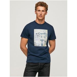 Tmavě modré pánské tričko Pepe Jeans Teller obraz