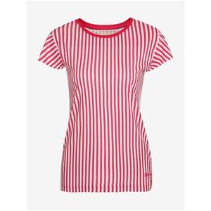 Bílo-červené dámské pruhované tričko NAX HUDERA obraz