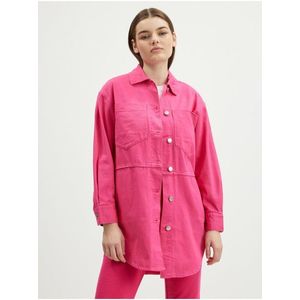 Tmavě růžová dámská oversize košilová bunda ONLY Drew obraz