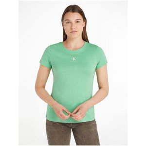 Světle zelené dámské tričko Calvin Klein Jeans obraz