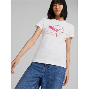 Bílé dámské tričko Puma Graphics Valentine obraz