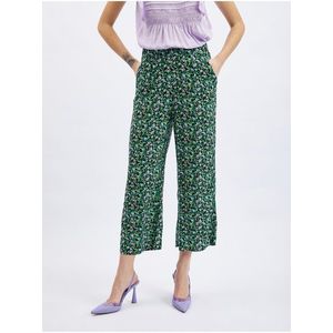 Černo-zelené dámské květované zkrácené kalhoty ORSAY obraz