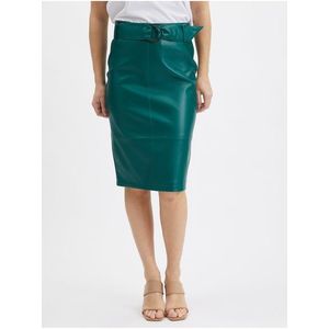 Zelená dámská pouzdrová koženková sukně ORSAY obraz