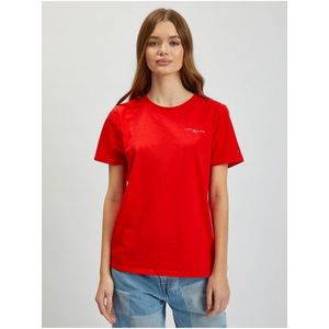 Červené dámské tričko Tommy Hilfiger 1985 Reg Mini Corp Logo obraz