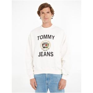 Bílá pánská mikina Tommy Jeans Boxy Luxe Cre obraz
