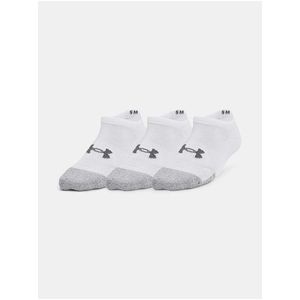 Sada tří párů klučičích ponožek v bílé barvě Under Armour UA Heatgear 3pk No Show Yth obraz