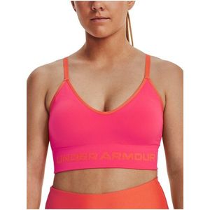 Tmavě růžová dámská sportovní podprsenka Under Armour UA Seamless Low Long Rib - obraz