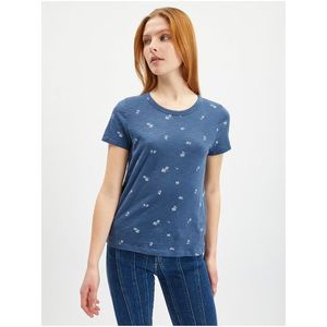 Modré dámské vzorované tričko GAP obraz
