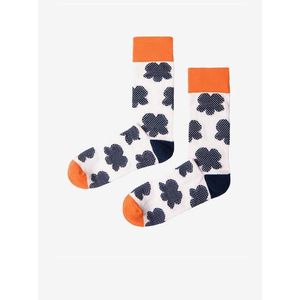 Oranžovo-bílé pánské vzorované ponožky Ombre Clothing obraz