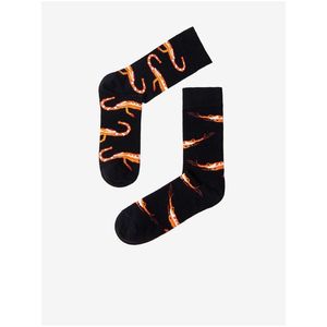 Oranžovo-černé pánské vzorované ponožky Ombre Clothing obraz