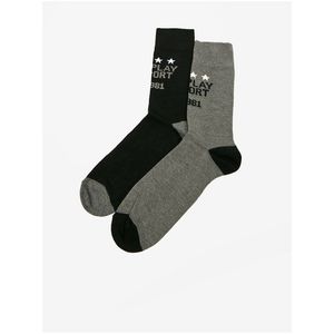 Sada dvou párů pánských ponožek v šedé a černé barvě Replay obraz