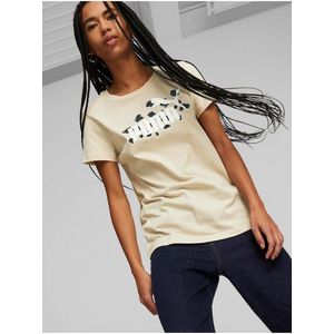 Béžové dámské tričko Puma Animal obraz