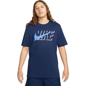 Nike SPORTSWEAR SWOOSH BLOCK Pánské tričko, tmavě modrá, velikost obraz