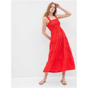 Červené dámské maxi šaty GAP obraz